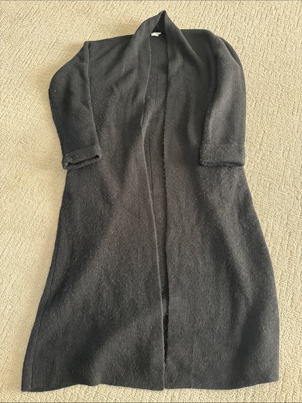 Splendid x Cella Jane Classic Long Black Open Front Coatigan